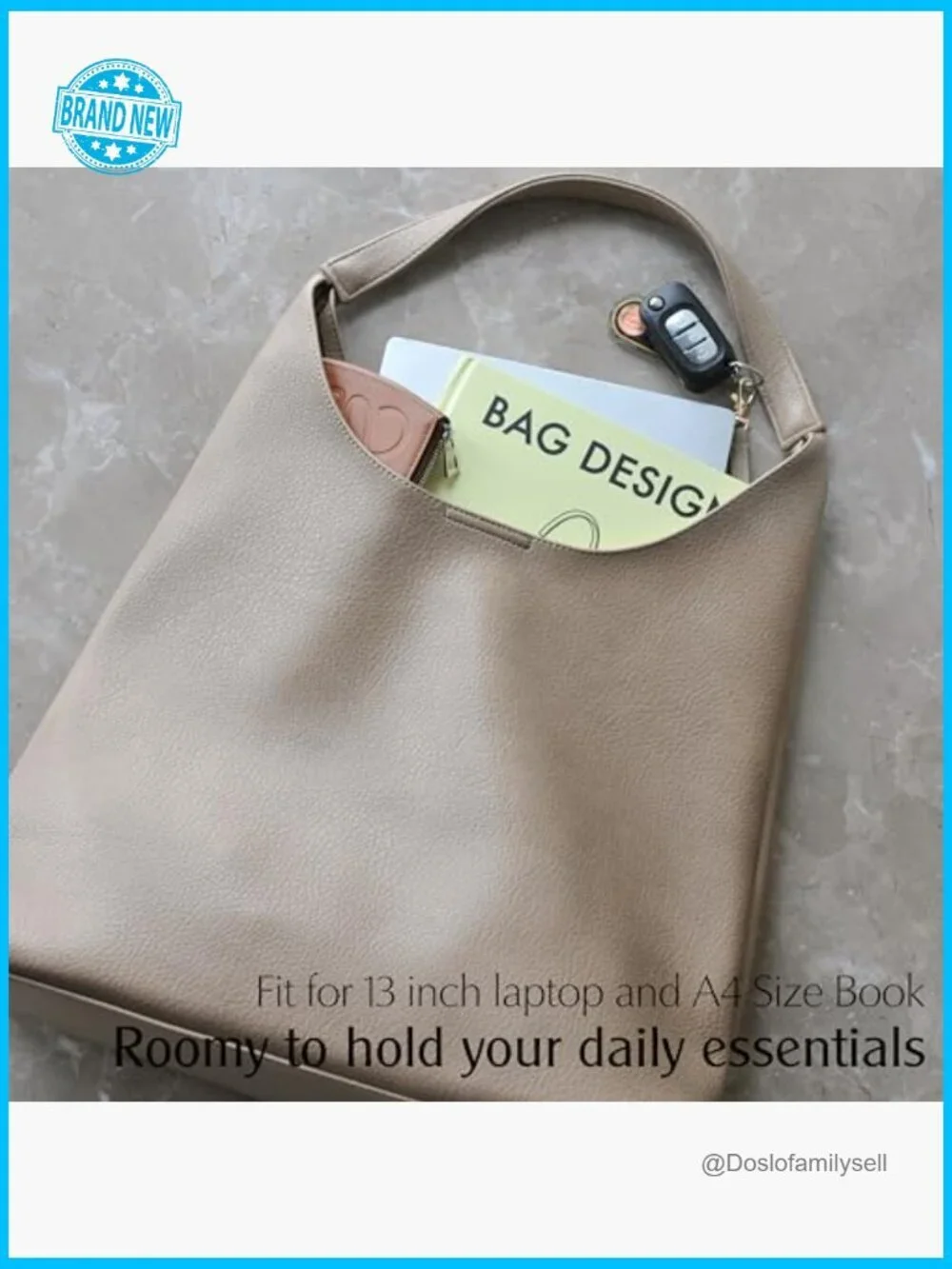 Slouchy Hobo Tote Vegan Leather Shoulder Handbag Soft for Work Travel
